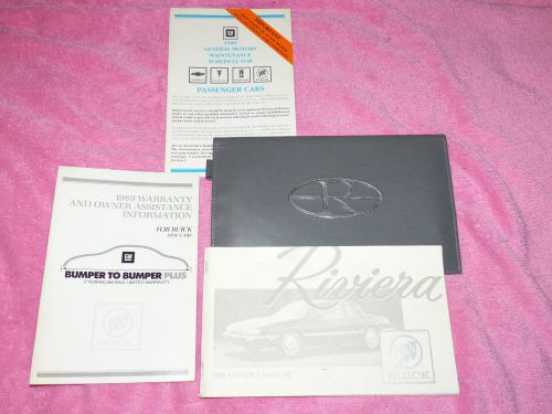 1989 buick riviera owners manual  manual nice! close to mint! info