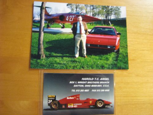 Noted ferrari historian harold t.c. angel color photo and business card