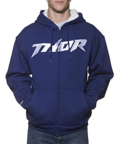 Thor pinned mens waffle zip-up hoodie navy/blue/white