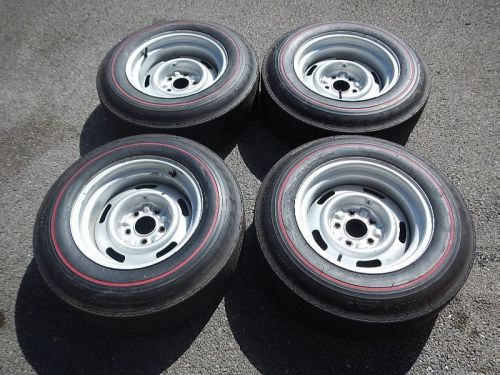 1970-1982 corvette oe rally wheels with goodyear red line tires 15x8 f70 x 15