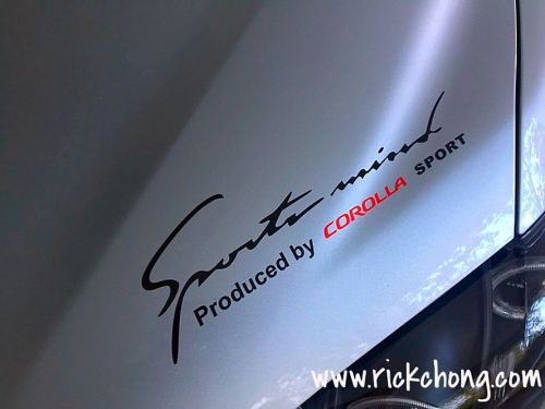 All toyota corolla jdm style sport mind bonnet hood decal red/black 01 pcs