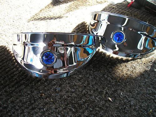 New pair of vintage style blue dot headlight visors !
