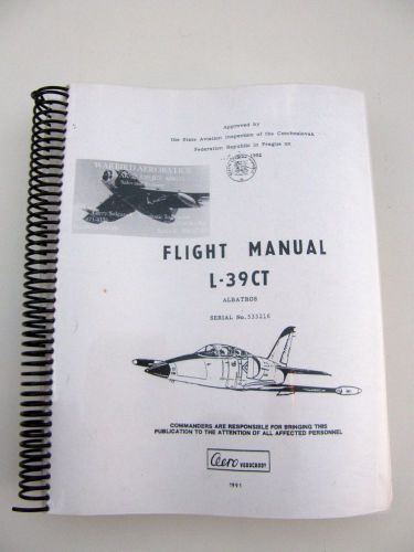 Aero vodochody l-39ct albatros jet airplane flight manual (photocopy) 1991