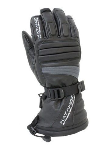 Katahdin torque black gray waterproof leather motorcycle snowmobile glove