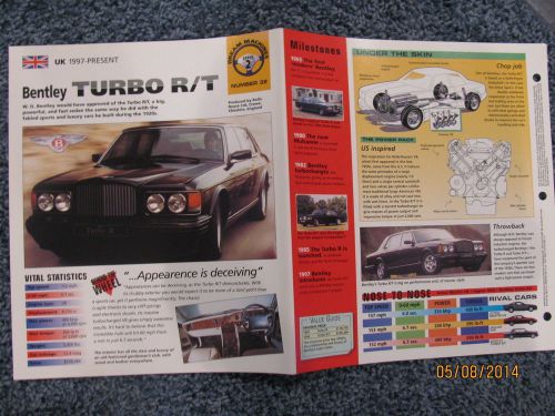 ★★ bentley turbo r/t - collector brochure specs info - 1997+ ★★
