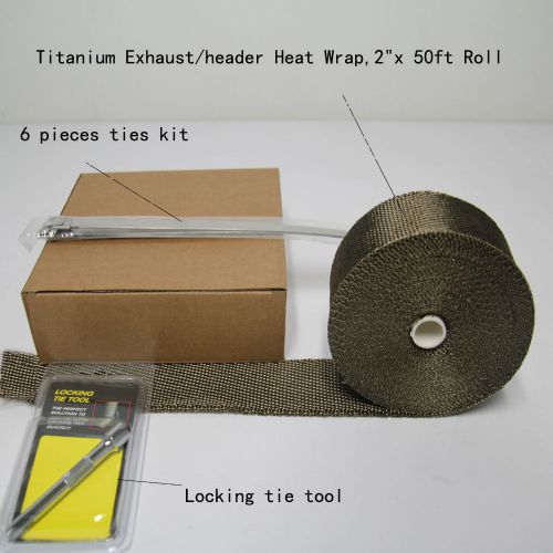 Find Titanium Exhaust Heat Wrap, 2"x50'Roll With Stainless Ties Kit
