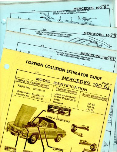 Mercedes benz 190sl coupe roadster body parts frame original crash sheets mf 2