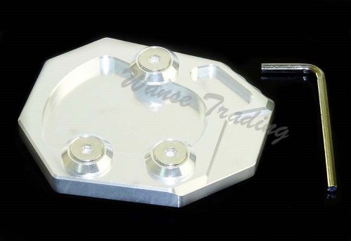 Kickstand side stand extension plate pad silver for 2009-2014 yamaha yzf r1 rn22