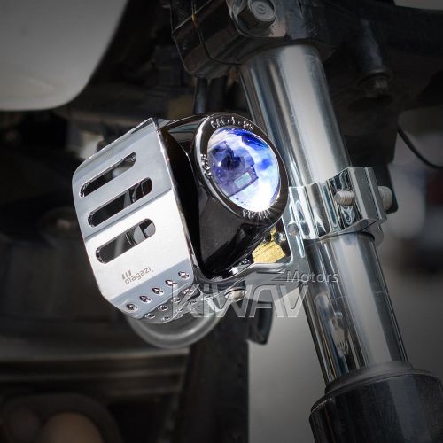Fog light lamp chrome aluminum housing emark x1 for universal motorcycle ε