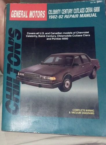 1982 – 1992 celebrity century cutlass ciera 6000 chilton’s repair manual