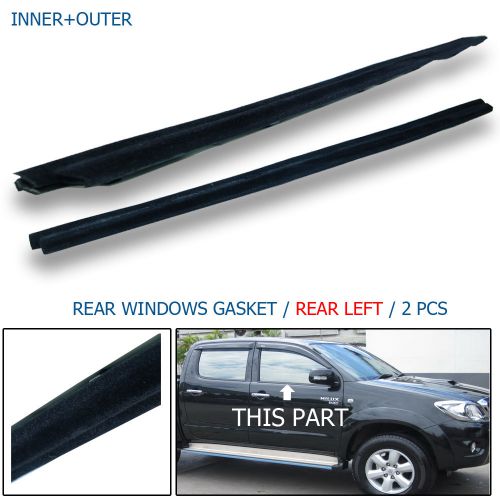 Rear door belt weather strip rubber seal (lhs) toyota hilux kun ggn tgn 05-15