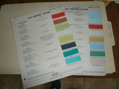 1956 1957 mercury dupont color chip paint