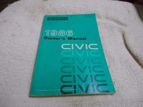 1986 honda civic owners manual