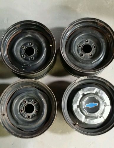 Chevy car truck gm 15x7  4.75 steel wheel rims set of 4  vintage original