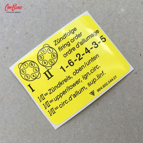 Firing order decal, 911 964, 993 (1989 – 1998) porsche stickers nine eleven