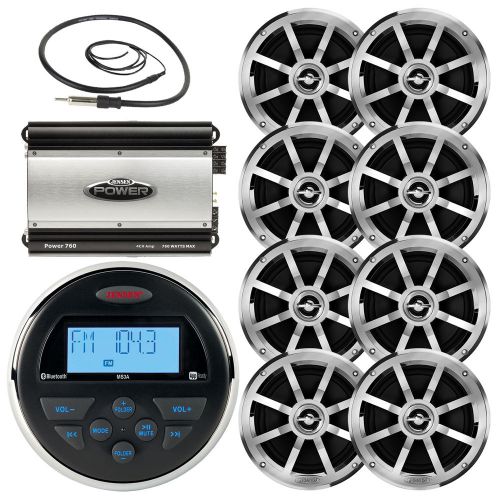 Jensen marine 760w 4ch amplifier, 6.5&#034; speakers, bluetooth usb radio, antenna