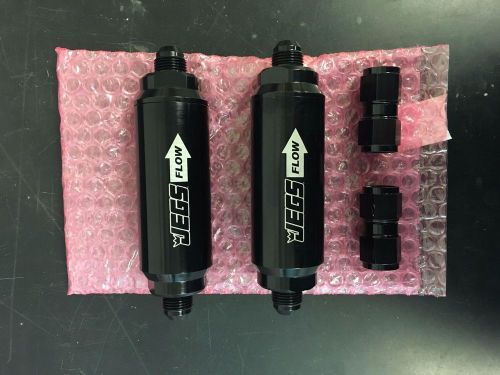 Jegs black 5&#034; long billet fuel filters 10 micron and 100 micron 555-150000