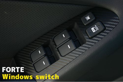 3d black carbon window switch decals stickers for kia 2011-2013 cerato / forte