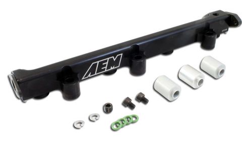 Aem power fuel rail high-volume aluminum black anodized mitsubishi eclipse 2.0l