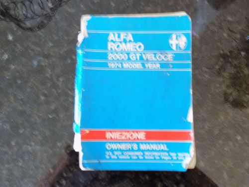 1974 alfa romeo gtv owner&#039;s manual oem nr