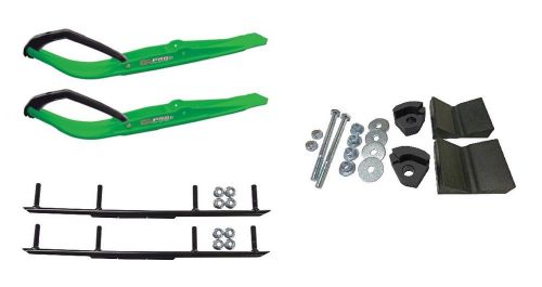 C&amp;a pro green razor snowmobile skis complete kit