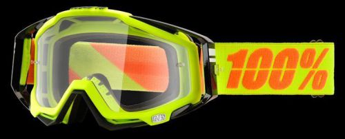 100% racecraft goggles motocross atv mx yellow orange clear lens