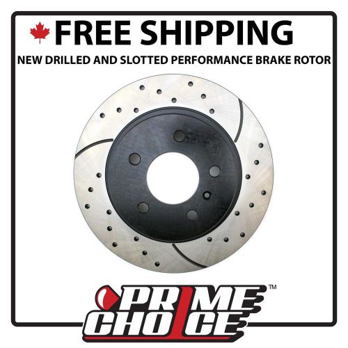 New rear passengers side performance drilled and slotted brake rotor pr65129r