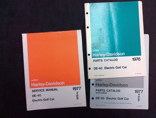 Harley-davidson golf car parts and service manuals, de-40 electric car