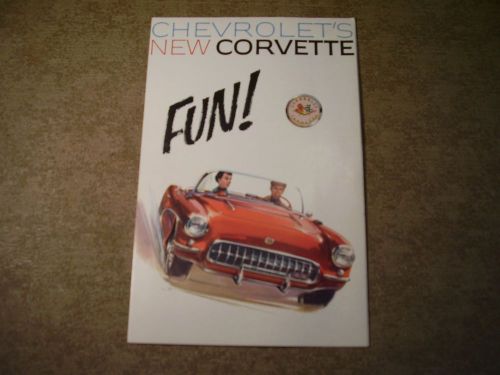 Original 1956 vintage chevrolet corvette 3-panel fold-out dealer sales brochure