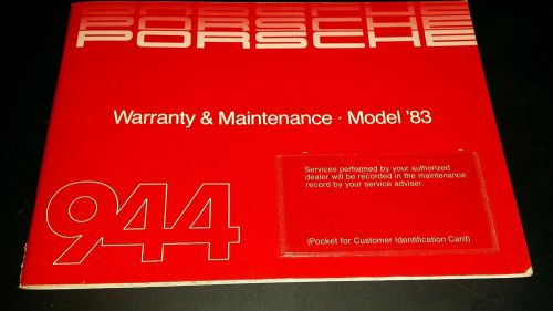 Porsche 1983 944 owners manual booklet