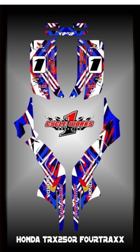 Honda trx 250r  atv semi custom graphics kit chaos