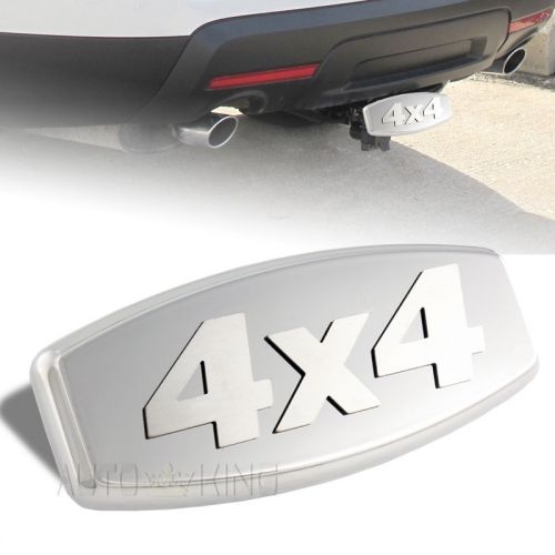 4x4 3d logo bully chrome finish trailer tow hitch cover 1.25&#034; &amp; 2&#034; receivers