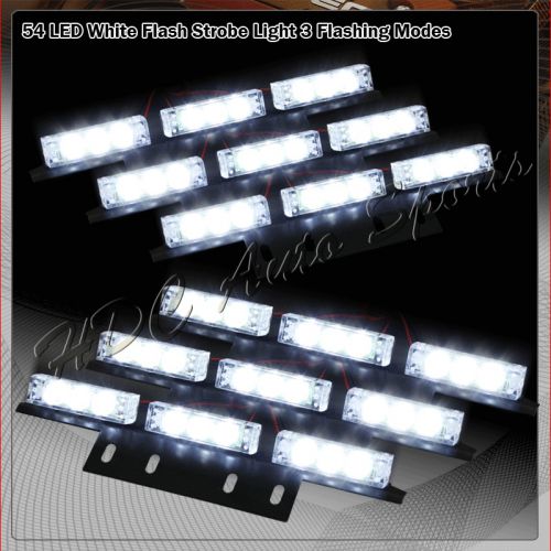 54 led white car truck emergency hazard warn flash strobe light bar universal 6