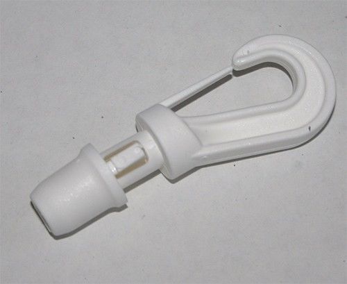 Nautos shock cord hook -hpn389 – white – self locking -1/4″ to 5/16″- set of 4