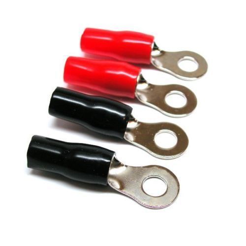 4 stinger pro shoc-krome crimp style ring terminals 4 gauge input to 5/16" ring