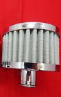 Chrome engine breather valve cover 1-1/4" hole vent filter 1" stem extra flow