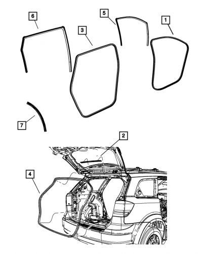 Genuine Mopar Front Door Glass Weatherstrip Left 5076871AF, US $7.47, image 3