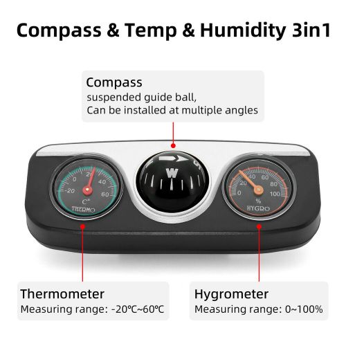 3 in 1 Car Navigation Compass BallDashboard Thermometer for Boat Marine Truck, AU $17.00, image 11