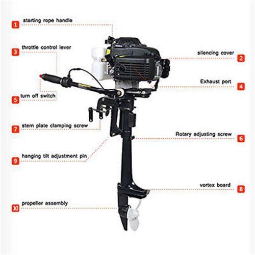Air/Water Cooling 3.5HP-7HP 2/4 Stroke Outboard Motor Marine Boat Engine, US $198.13, image 34