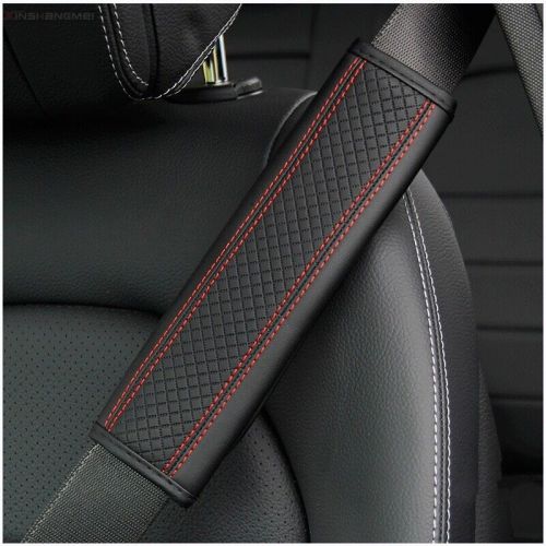 Red 2Pcs Comfortable Carbon Fiber Car Seat Belt Cover Soft Strap Pad Shoulder, US $8.88, image 4