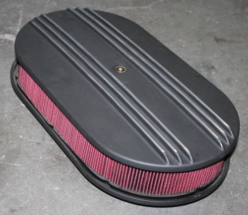 Black Finned Aluminum Oval Air Cleaner 15" L x 8 1/4" W, US $79.99, image 2