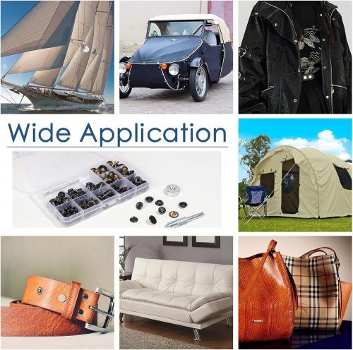 173 PCS Canvas Snap Kit 2 Types Marine Grade 3/8" Socket Boat Black, US $34.99, image 5