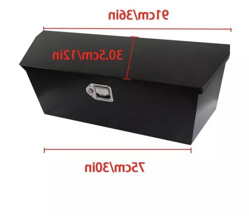 35&#034;lx12&#034;wx11.8&#034;h trailer tongue box black steel for trucks rv atv garage