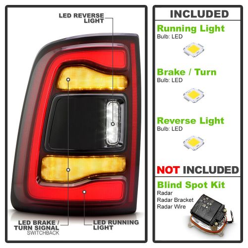 For 2019-2024 Ram 2500 3500 Black Bezel w/Blind Spot Type LED Tail Light Driver, US $298.99, image 8