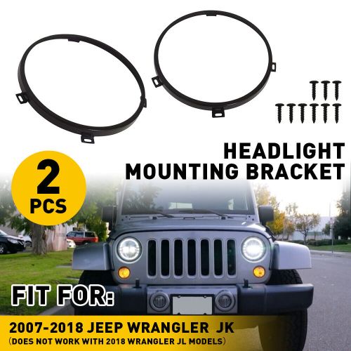 7" Headlight Mounting Bracket Ring Round for Jeep Wrangler JK JKU 2007-18 EXD, US $15.99, image 4