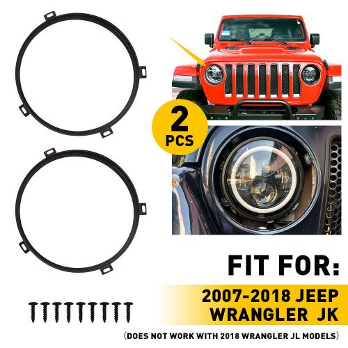 7" Headlight Mounting Bracket Ring Round for Jeep Wrangler JK JKU 2007-18 EXD, US $15.99, image 6