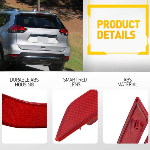 New fits 2017- 2019 nissan rogue left right rear bumper reflector assembly side