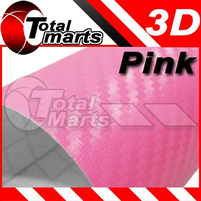 0.3m x 1.27m 3d pink carbon fiber twill-weave vinyl film car motorcycle bike 039