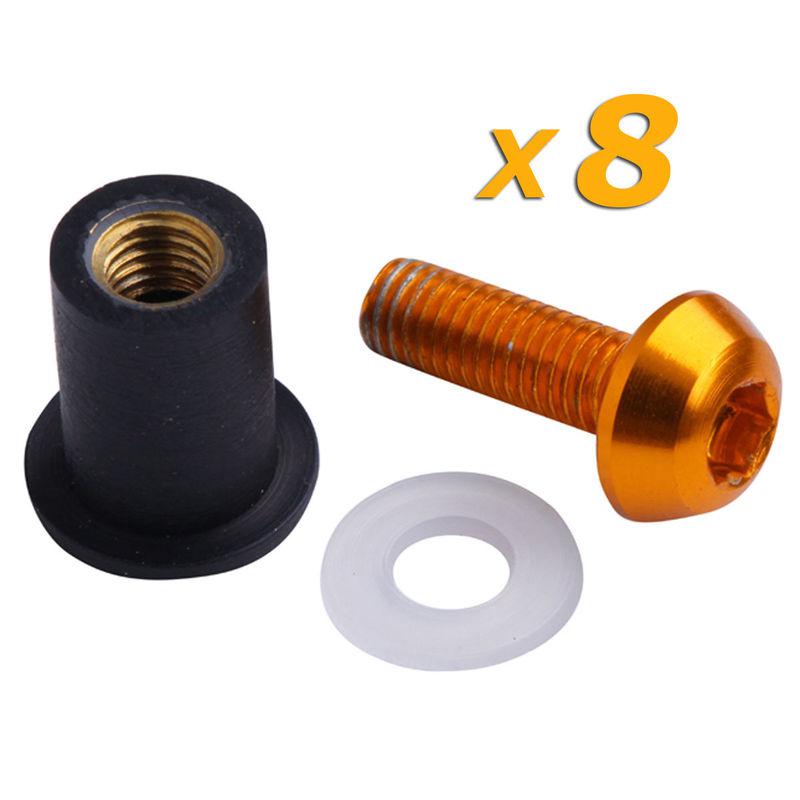 8 x gold windscreen screws bolts kit for honda nsr125 nsr250 nsr50 vf700c st1100