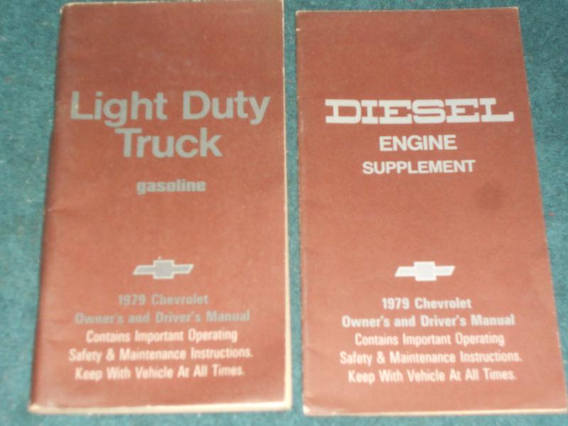 1979 chevrolet truck (diesel models) owner's manual set / original!!!